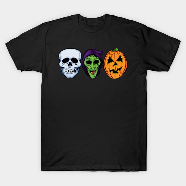 3 HALLOWEEN MASKS T-Shirt by OSI 74